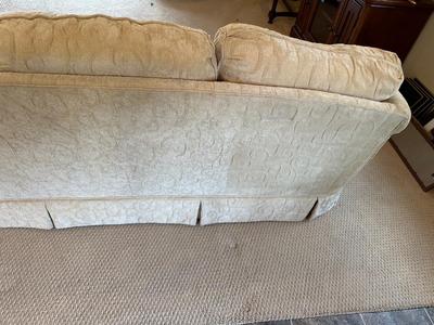 IVORY COLORED SOFA WITH SLIPCOVER CUSHIONS