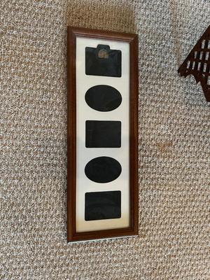 WALL SHELF AND PICTURE FRAMES