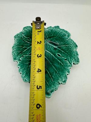 Wedgewood Majolica Footed Leaf Trinket Dish