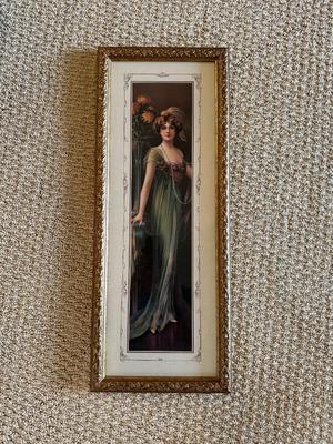 2 FRAMED PICTURES AND A METAL BASKET