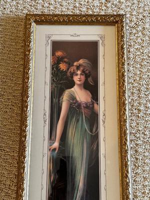 2 FRAMED PICTURES AND A METAL BASKET