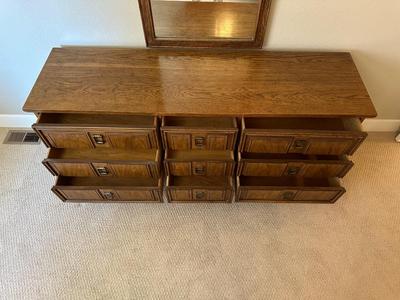 DIXIE 9 DRAWER DRESSER WITH MIRROR