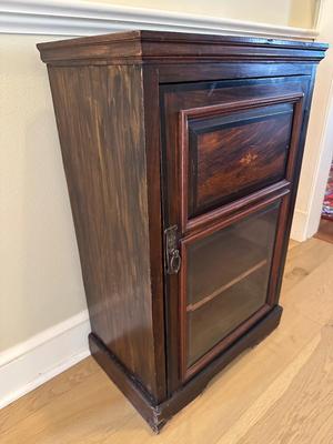 Antique Wood Inlaid Cabinet (see description)