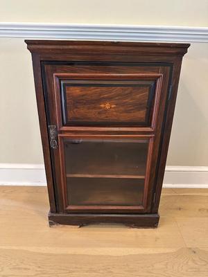 Antique Wood Inlaid Cabinet (see description)