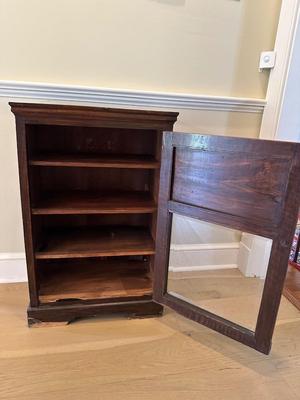 Antique Wood Inlaid Cabinet (see description)