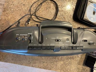 MAGNAVOX BOOMBOX, CASSETTES AND CD'S