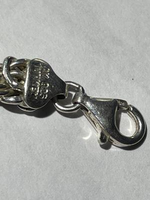 Vintage Sterling Silver 7.5" Long Byzantine Style Bracelet 6.9 Grams TW in Good Preowned Condition.