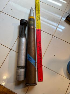 Lot 69 - Mortar Shell & Small Bomb Casing; Inert