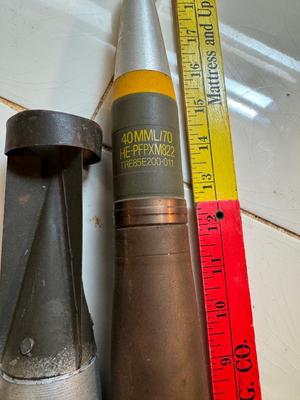 Lot 69 - Mortar Shell & Small Bomb Casing; Inert