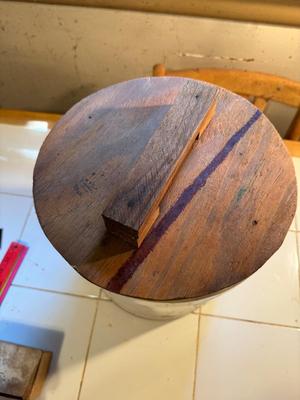 Vintange USA #4 Crock with Wood Lid
