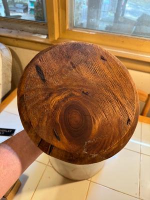 Vintange USA #4 Crock with Wood Lid