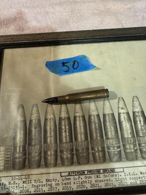 Military Issue Picture & Assorted Caliber Vintage Shells/Casings #50
