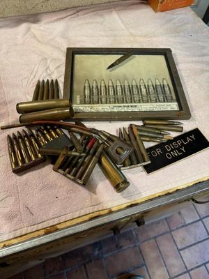 Military Issue Picture & Assorted Caliber Vintage Shells/Casings #50