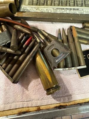 Military Issue Picture & Assorted Caliber Vintage Shells/Casings #50