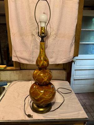Vintage MCM Amber Lamp