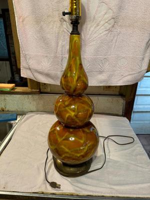 Vintage MCM Amber Lamp