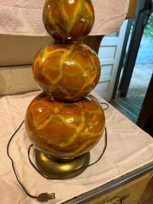 Vintage MCM Amber Lamp