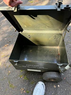 Metal Military Box on Wheels