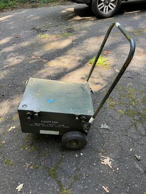 Metal Military Box on Wheels