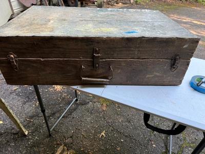 Vintage Tin & Wooden Compartmental Carry Case Box