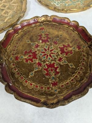 Florentine Painted Gilt Trays & Picture