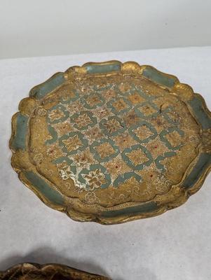 Florentine Painted Gilt Trays & Picture