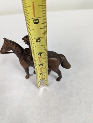 Brass Metal Horse & Jockey Figure