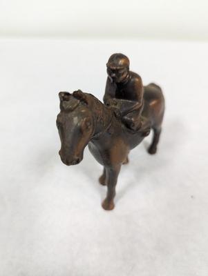 Brass Metal Horse & Jockey Figure