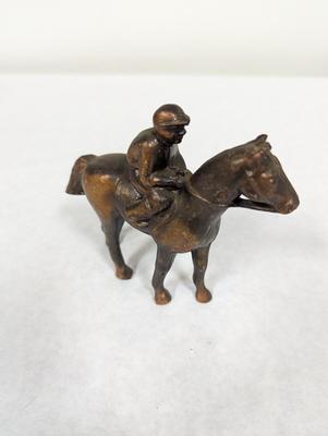 Brass Metal Horse & Jockey Figure