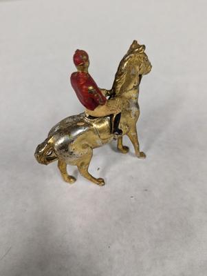 Brass Metal Horse & Jockey Figure