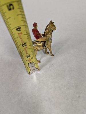 Brass Metal Horse & Jockey Figure
