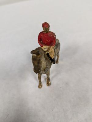 Brass Metal Horse & Jockey Figure