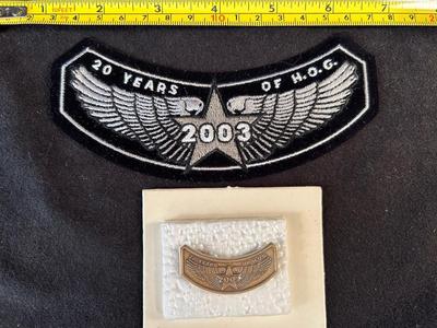 Lot 51. "HOG" Patch and Pin. "20 years of HOG"