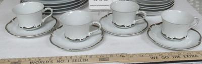 Beautiful Vintage Starlight Pattern Fine China Service For Four and Some Accessories
