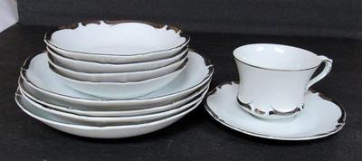 Beautiful Vintage Starlight Pattern Fine China Service For Four and Some Accessories