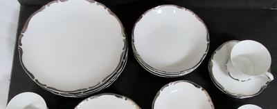 Beautiful Vintage Starlight Pattern Fine China Service For Four and Some Accessories