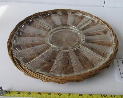 Vintage Jeanette Glass Dewdrop Pattern Divided Relish in Tray