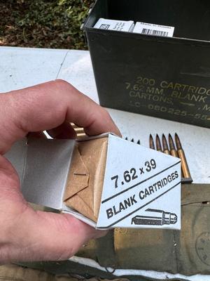 Ammo Box with Ammo Belts and Blanks