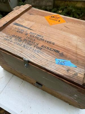 Wooden Explosives Crate with Lid