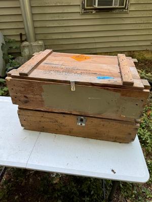 Wooden Explosives Crate with Lid