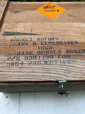 Wooden Explosives Crate with Lid