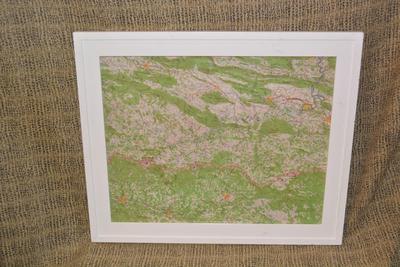 Framed Blue Ridge Mountains Map 23.5”x19.75”