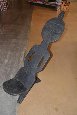 Vintage West African Decorative Carved 2 Piece Chair