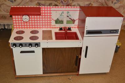 Vintage Press Board Toy Kitchen 45”x31”x13”