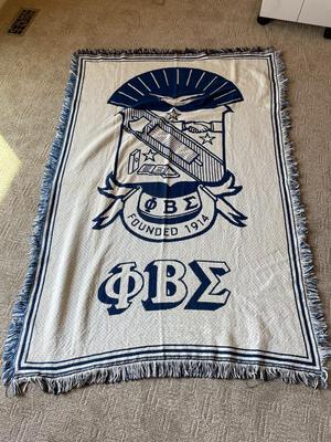 PHI BETA SIGMA Fraternity Greek Jacquard Woven Cotton Afghan Throw Blanket