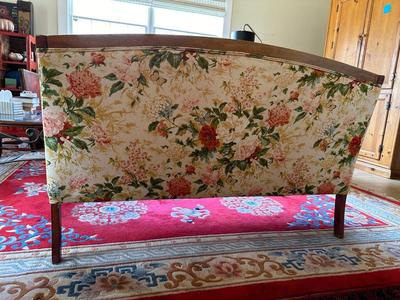 Sam Moore Floral Settee with White Slipcover