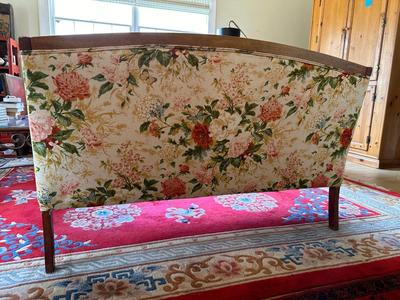 Sam Moore Floral Settee with White Slipcover