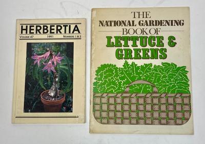 Gardening Book Pair: Herbertia (1991) and The National Gardening Book of Lettuce & Greens (1985)