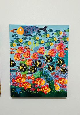 Pair Of Canvas Fish Print