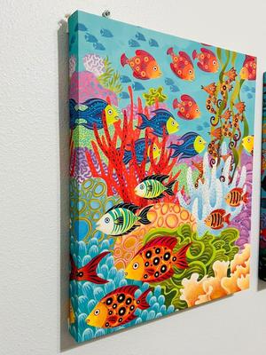 Pair Of Canvas Fish Print